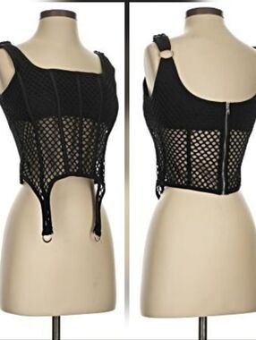 Blithe Corset Lingerie Sheer Mesh Black Small